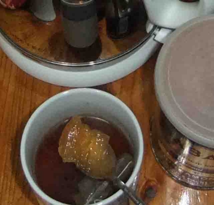 こんにちは！
生姜の強い香りとりんごジャムの甘さとシナモン～♪
熱い紅茶が美味しい季節♪とっても美味しかったです！
ごちでした！！