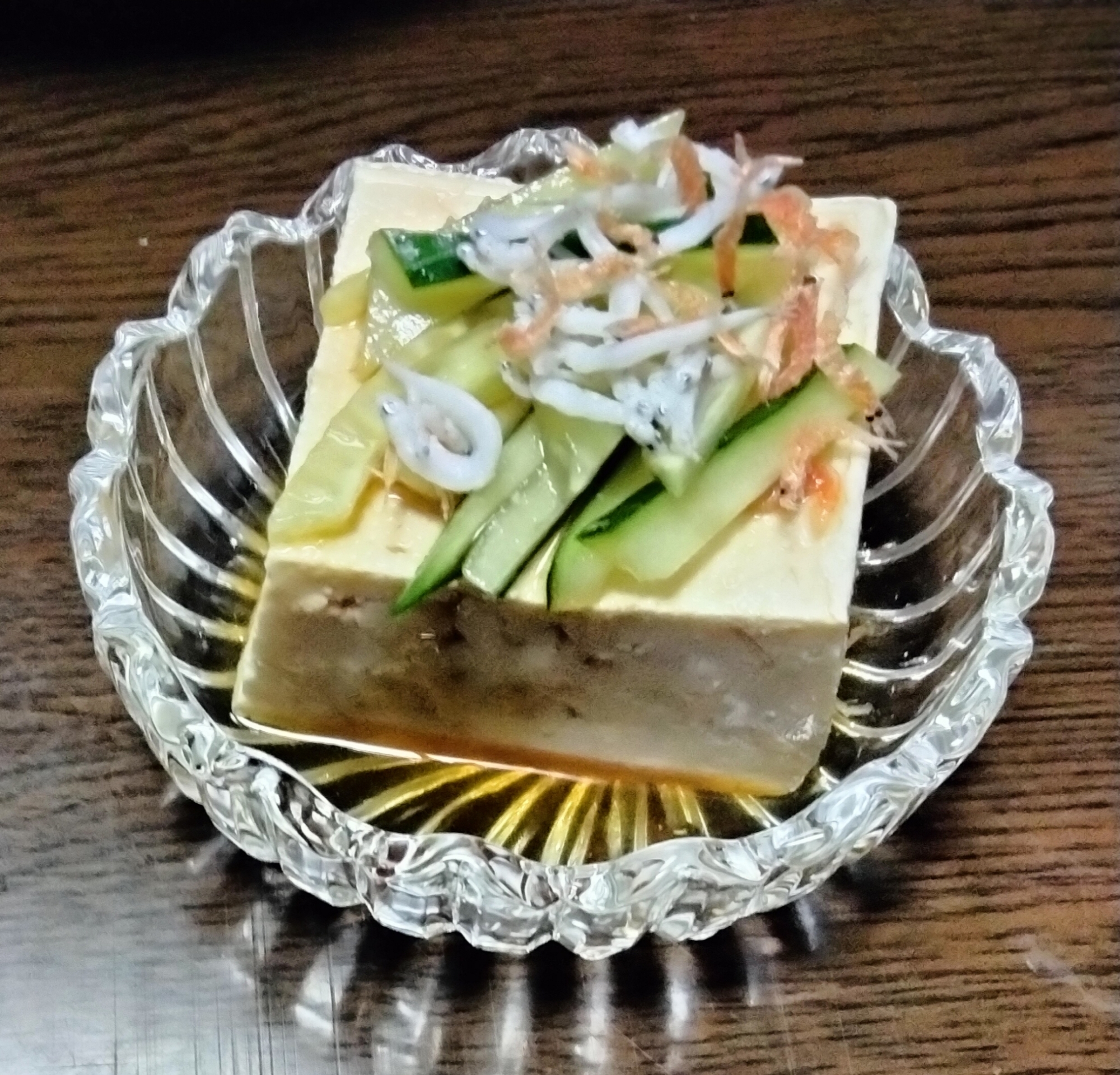 冷奴アレンジ きゅうり&しらす&干おきあみ