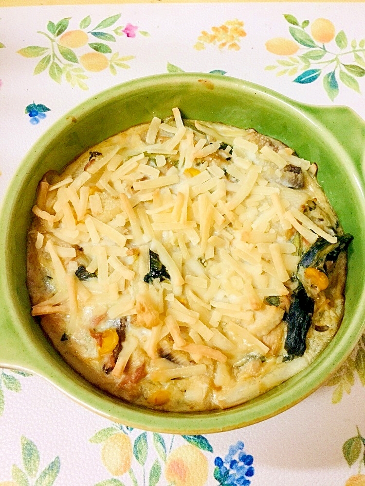 長芋とほうれん草とツナのグラタン