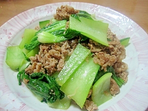 チンゲン菜と牛肉の和風炒め