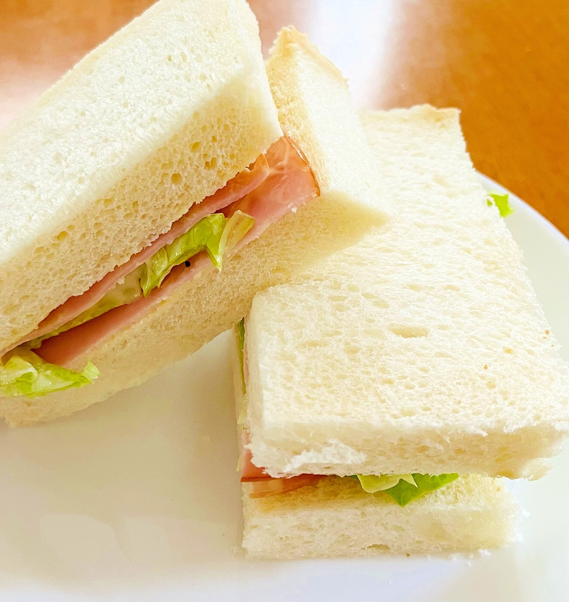 ハムレタスサンド☆6枚切り食パンでお手軽に レシピ・作り方 by しゅあ