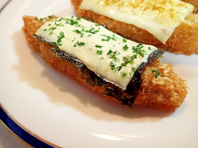 青のり/マヨで　韓国海苔とチーズの白身魚フライ
