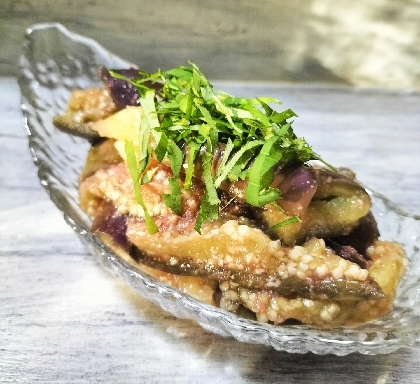 きょうはこちら♬茄子とろっとしてるし明太バターの味付けめっちゃ美味しい〜(๑´ڡ`๑)火使わずササッと出来るなんてGuuママさんもしかして天才？✨素敵レシピ感謝
