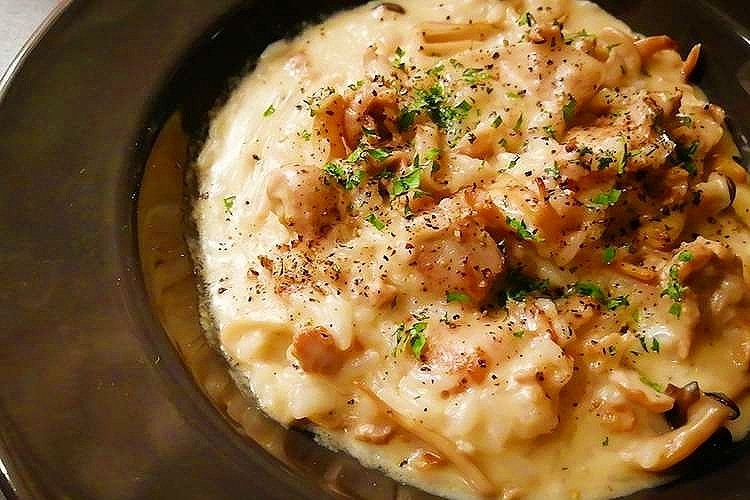 プロ直伝!豚こま切れ肉ときのこのクリームリゾット