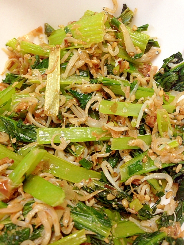 小松菜としらすのごま油炒め レシピ 作り方 By お父さん 時々se 楽天レシピ 小松菜としらすのごま油炒め レシピ 作り方 By お父さん 時々se 楽天レシピ