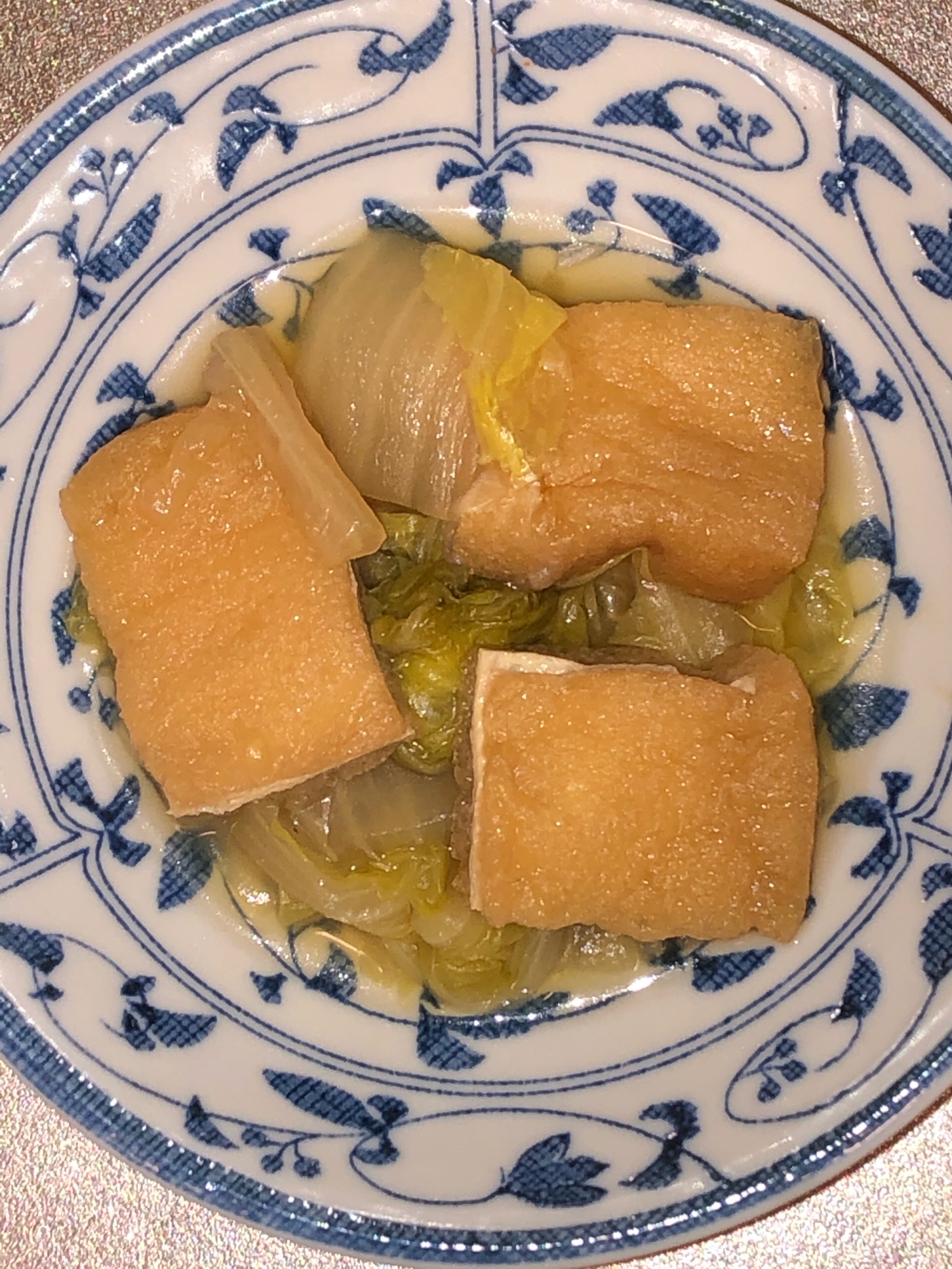 白菜と油揚げの本つゆ煮