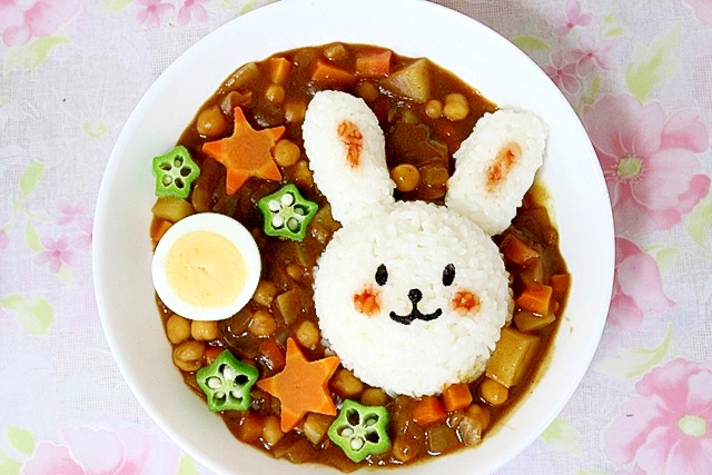 お月見に★うさぎカレー