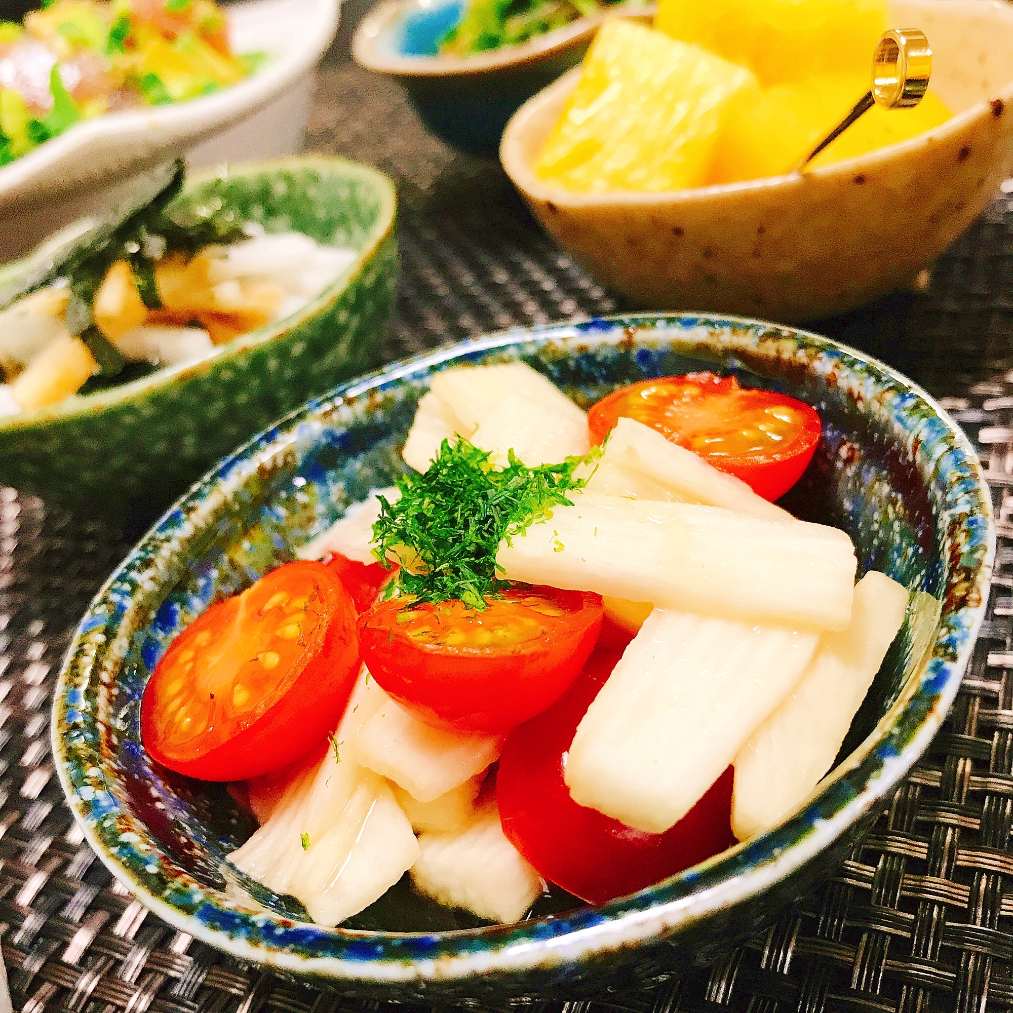 長芋とミニトマトの酢の物☆