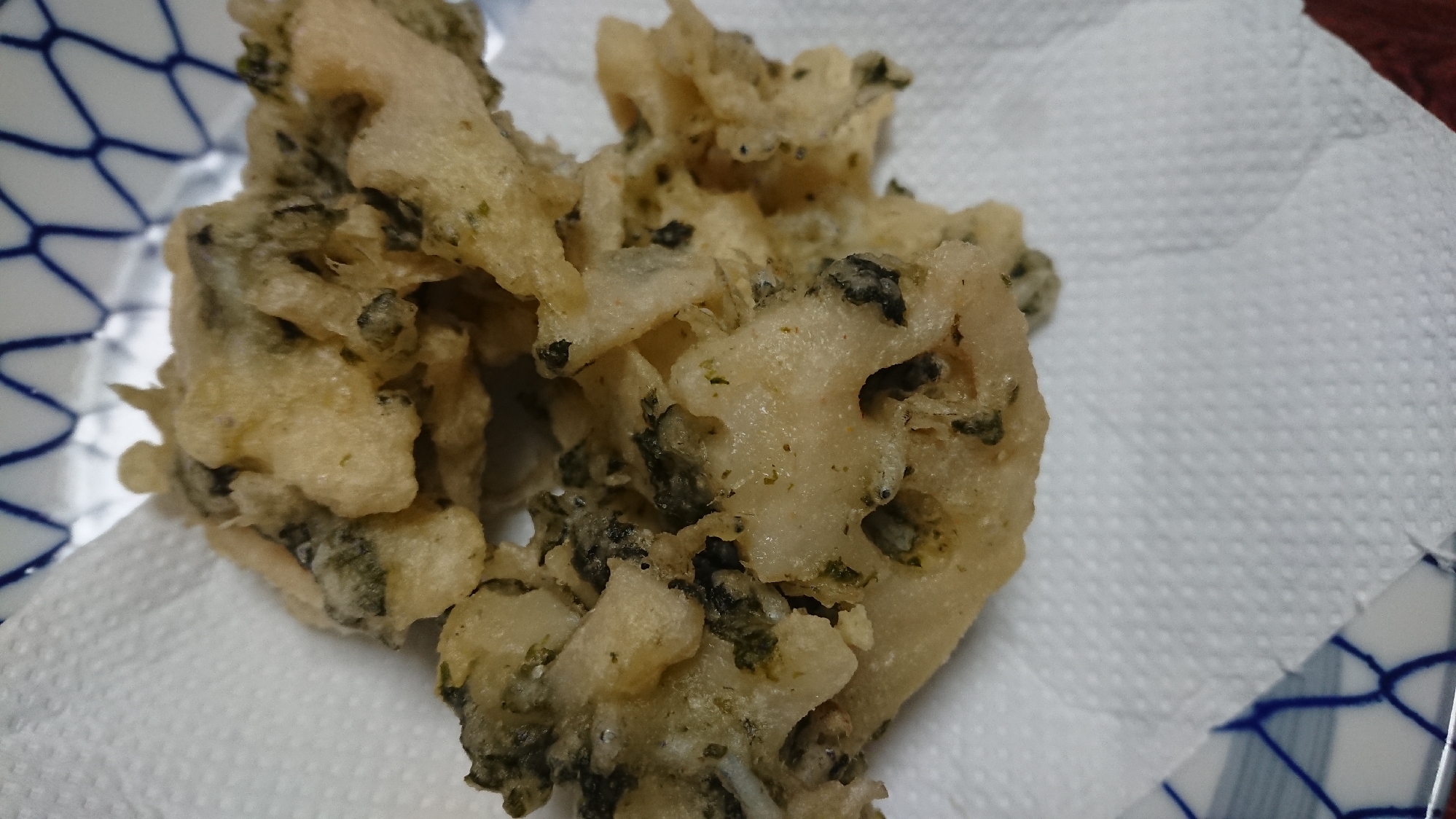 レンコンしらす海苔の天ぷら