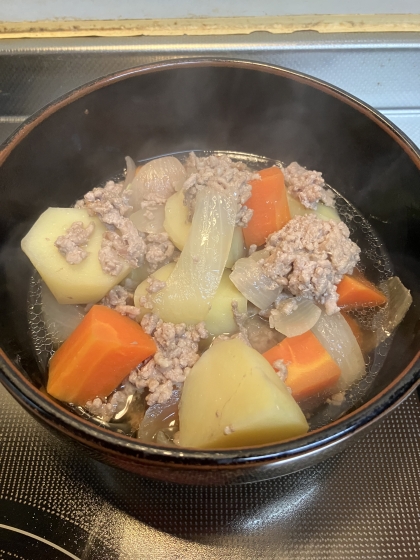ひき肉で肉じゃが