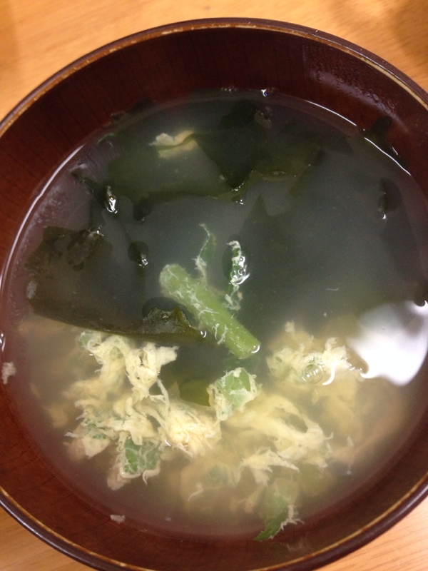 大根葉の卵とじ汁