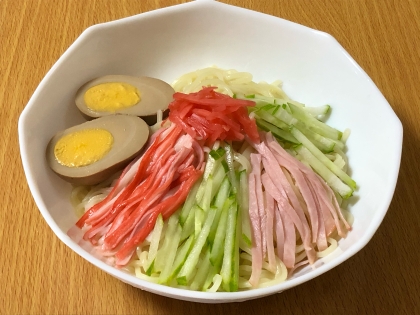 焼きそば麺で☆自家製タレの冷やし中華