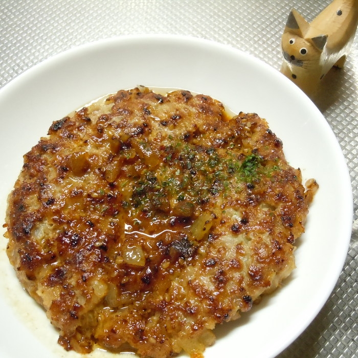 簡単大きな照り焼きハンバーグ♪