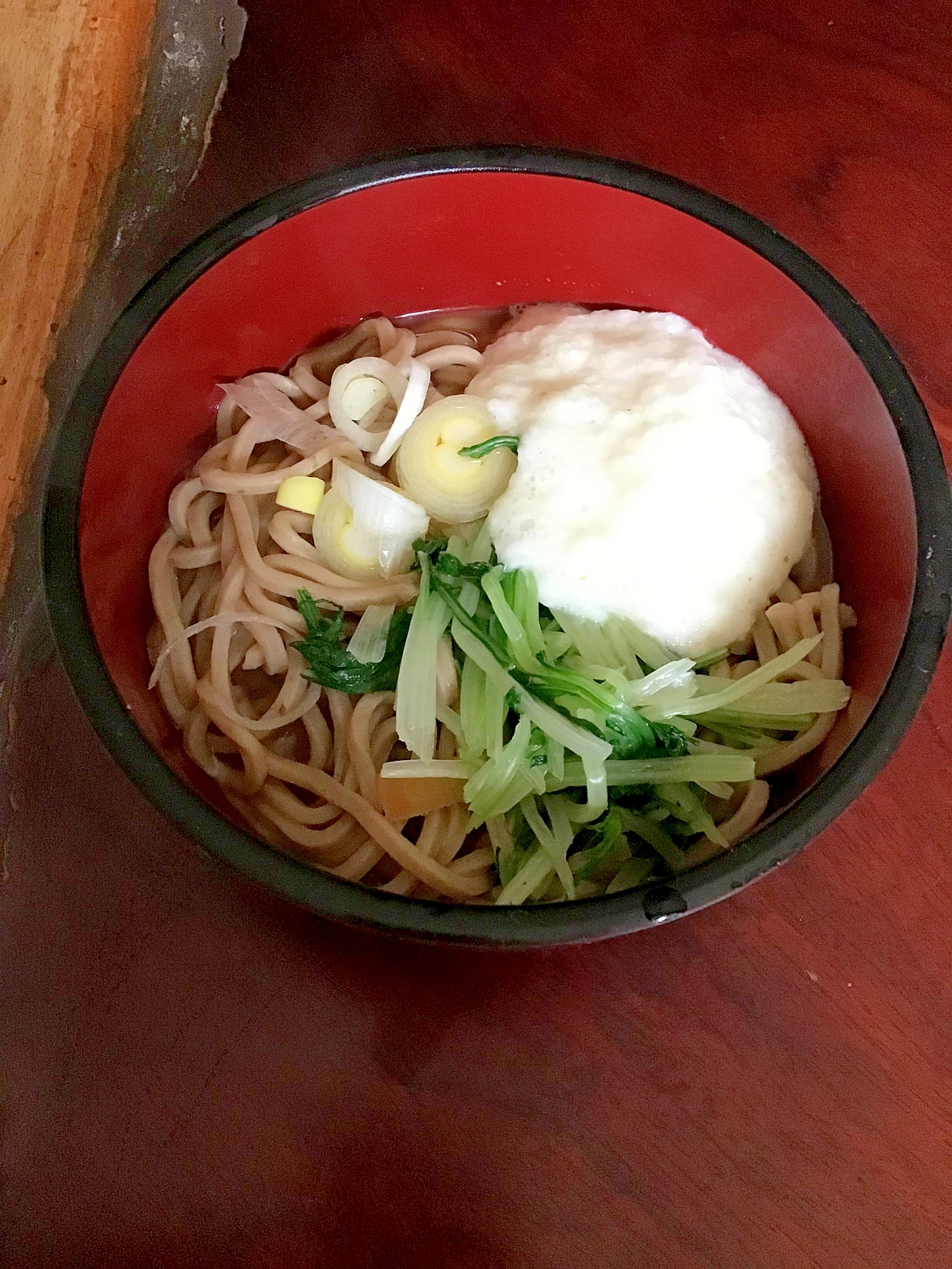 水菜のとろろぶっかけ蕎麦