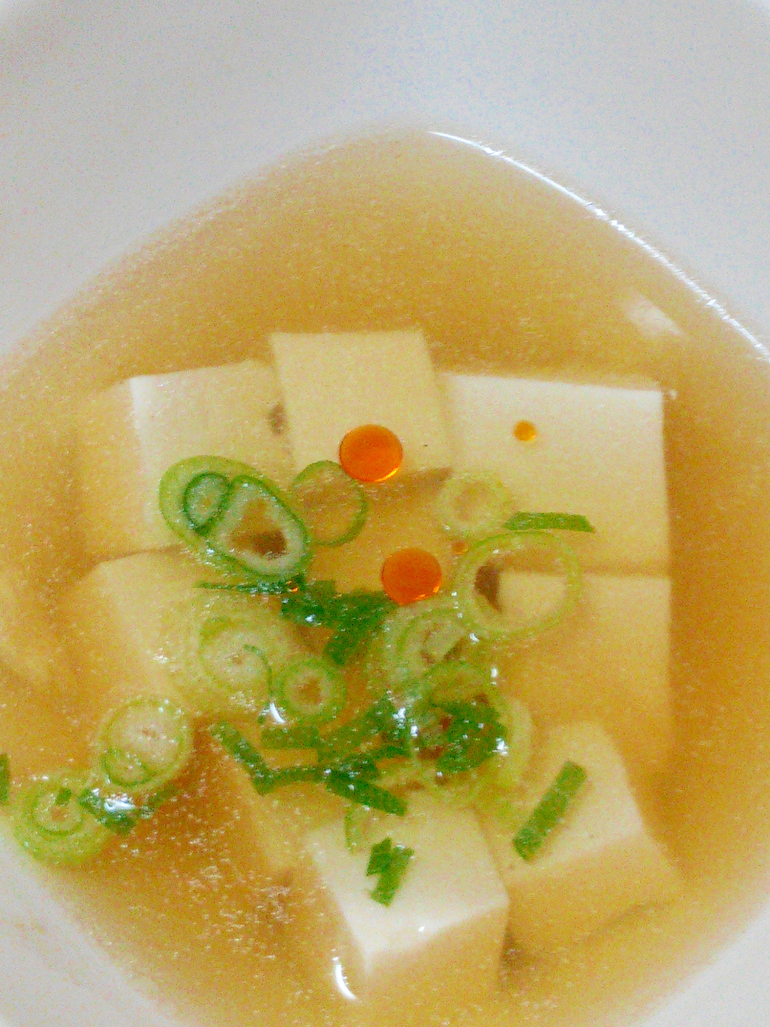 ラー油がアクセント★たっぷり豆腐の中華スープ