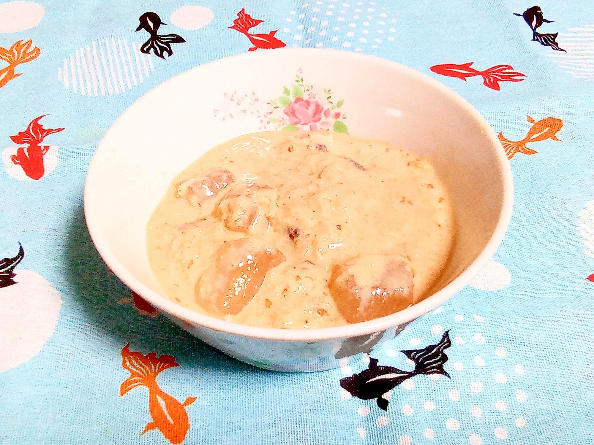 わらび餅入りりんご酢味噌ヨーグルト