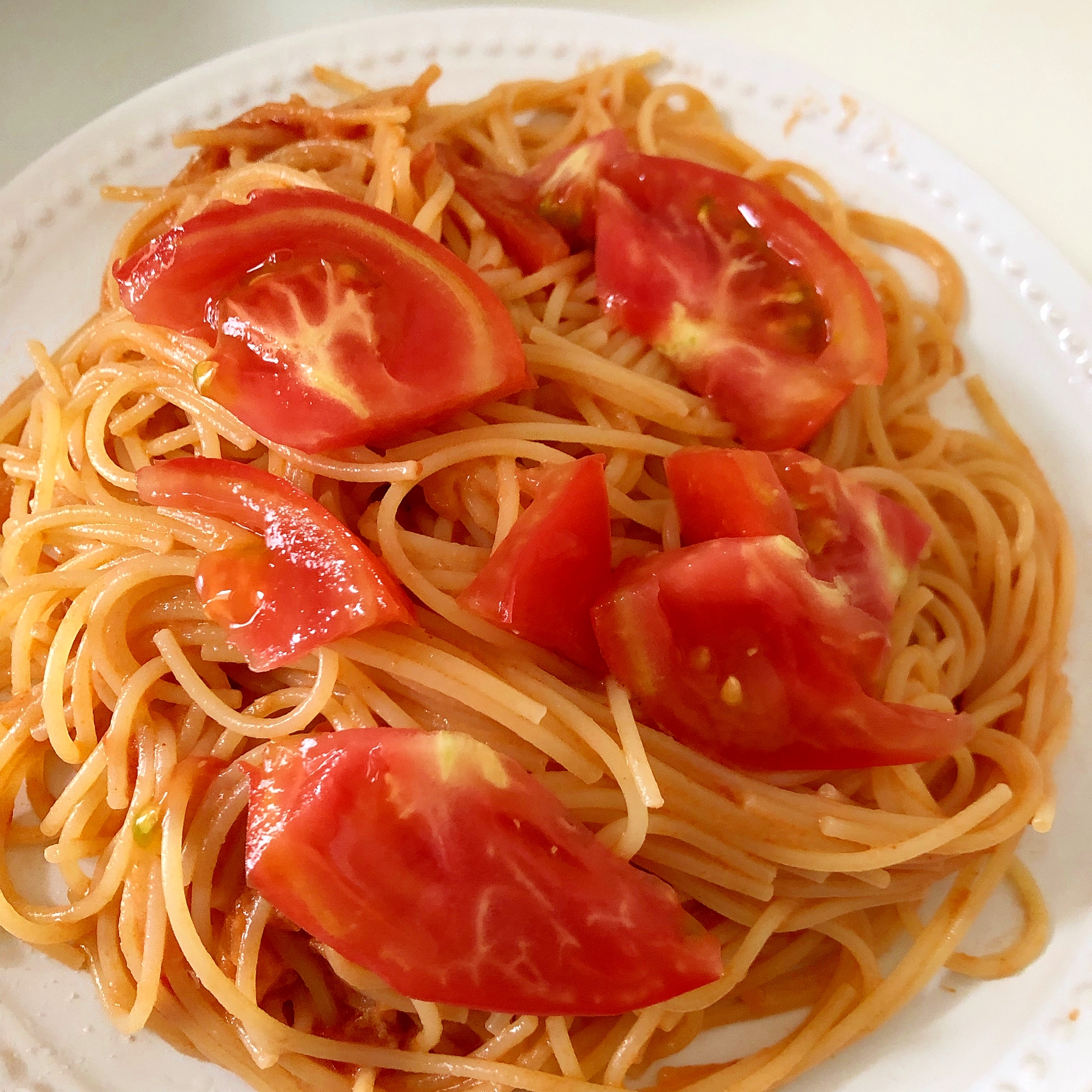 トマトのせスパゲティ