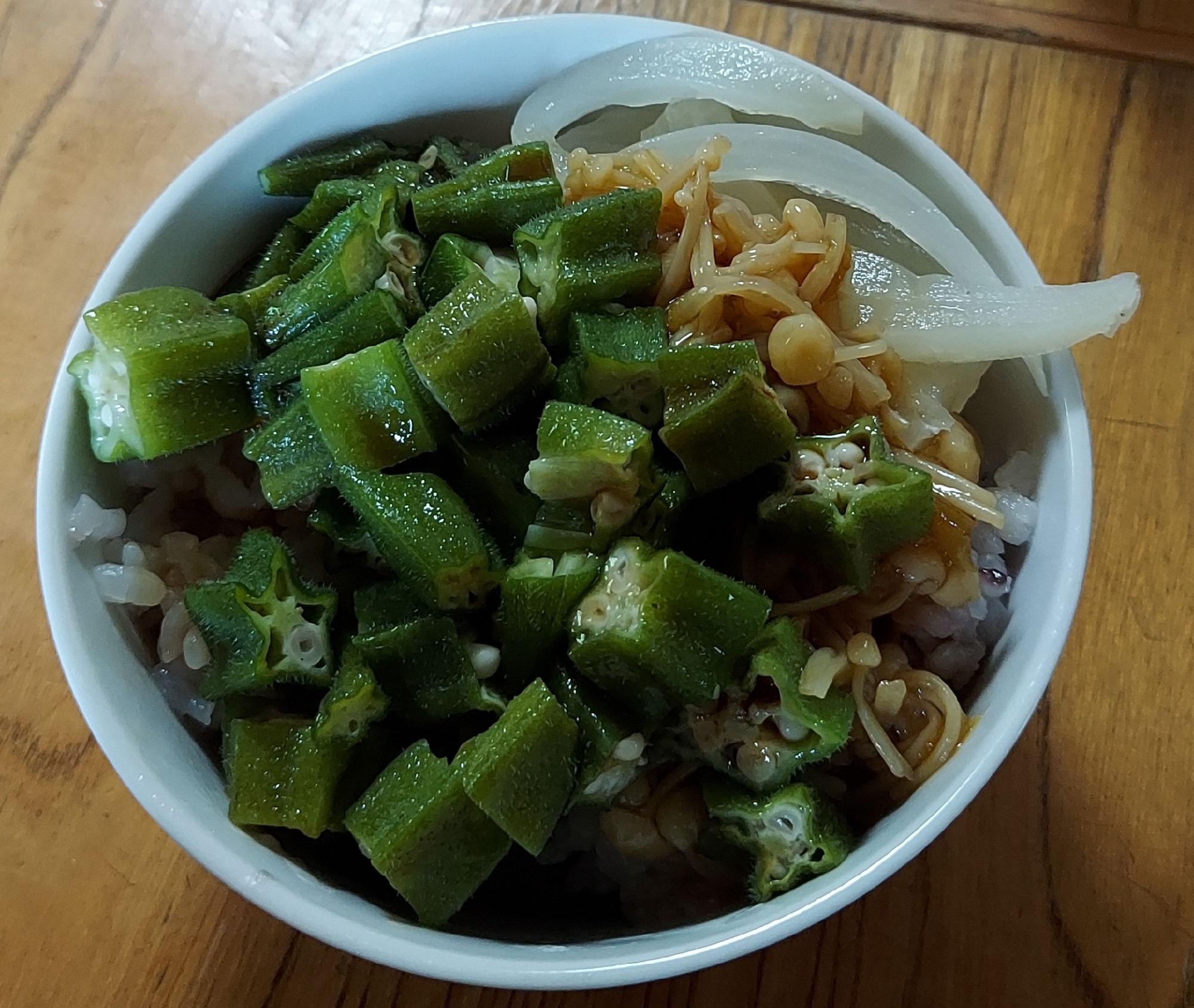 オクラなめたけ丼