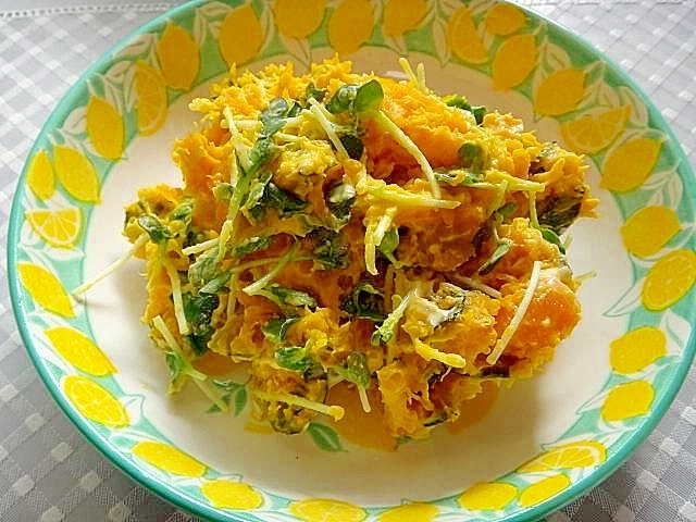 かいわれ大根とかぼちゃのサラダ