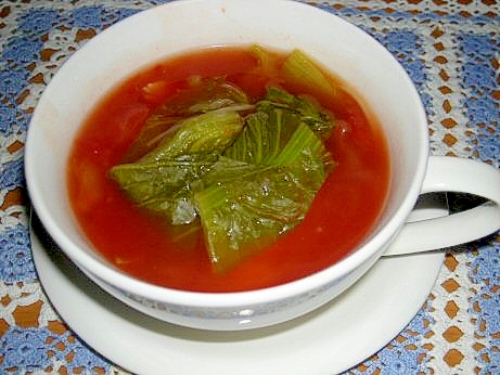 小松菜のトマトスープ