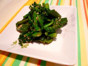 菜の花とオクラの胡麻和え