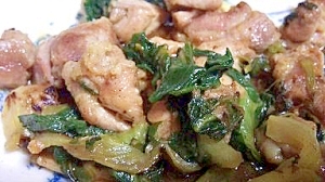 鶏肉と青梗菜の炒め物