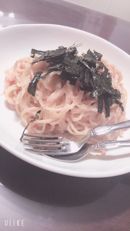 余っていた生クリームを少し加え、とっても美味しいパスタができました(^^)