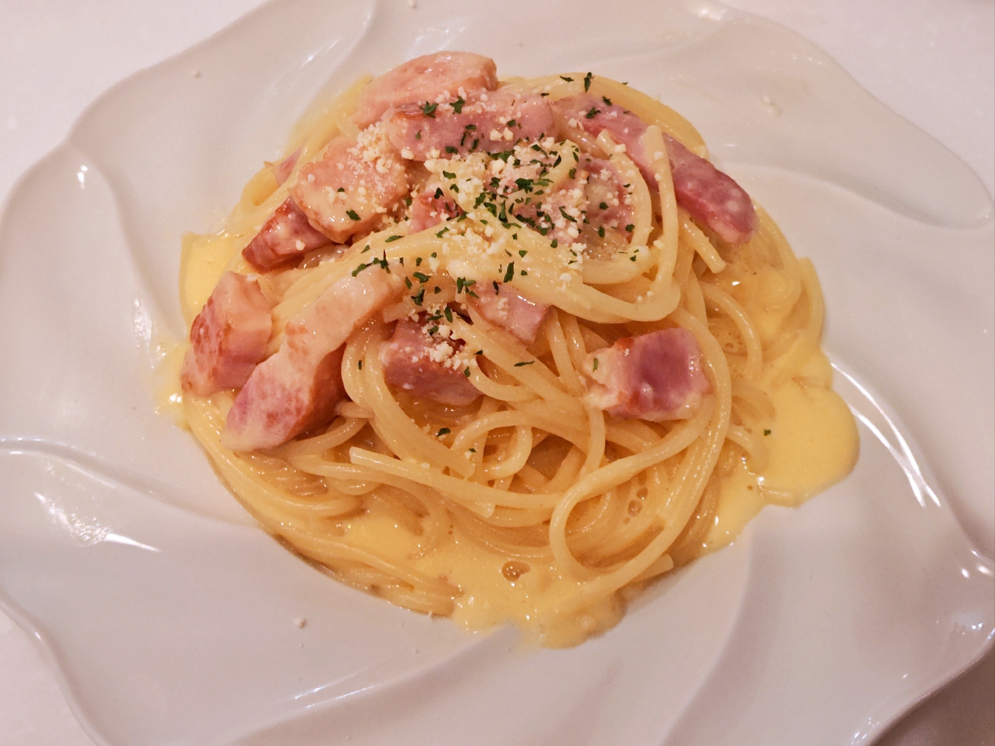 ♡フライパンでカルボナーラ