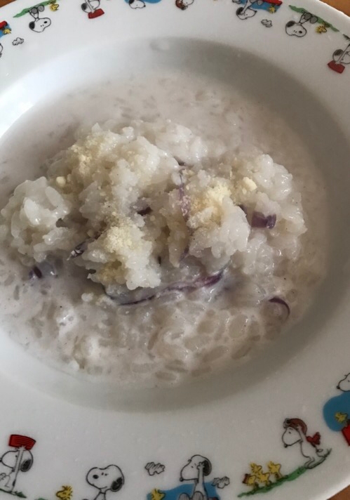 紫キャベツのミルク雑炊