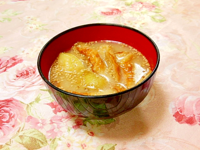 ❤竹輪とジャガ芋のバター炒めの胡麻お味噌汁❤