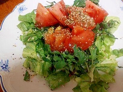 橙の　果汁で　トマトサラダ