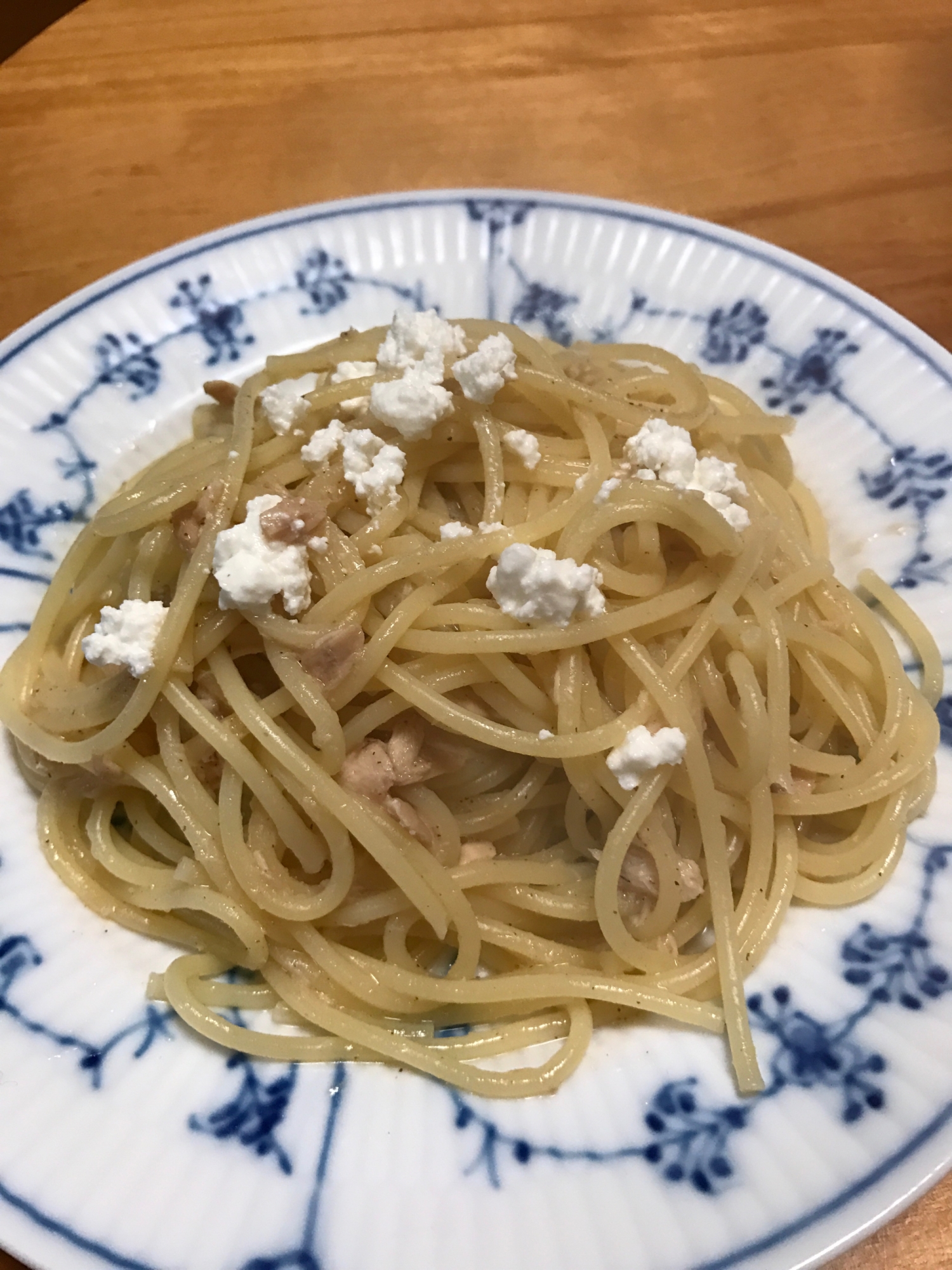 ツナとカッテージチーズのパスタ