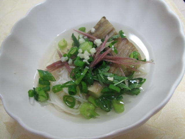 茄子と素麺の冷やし鉢