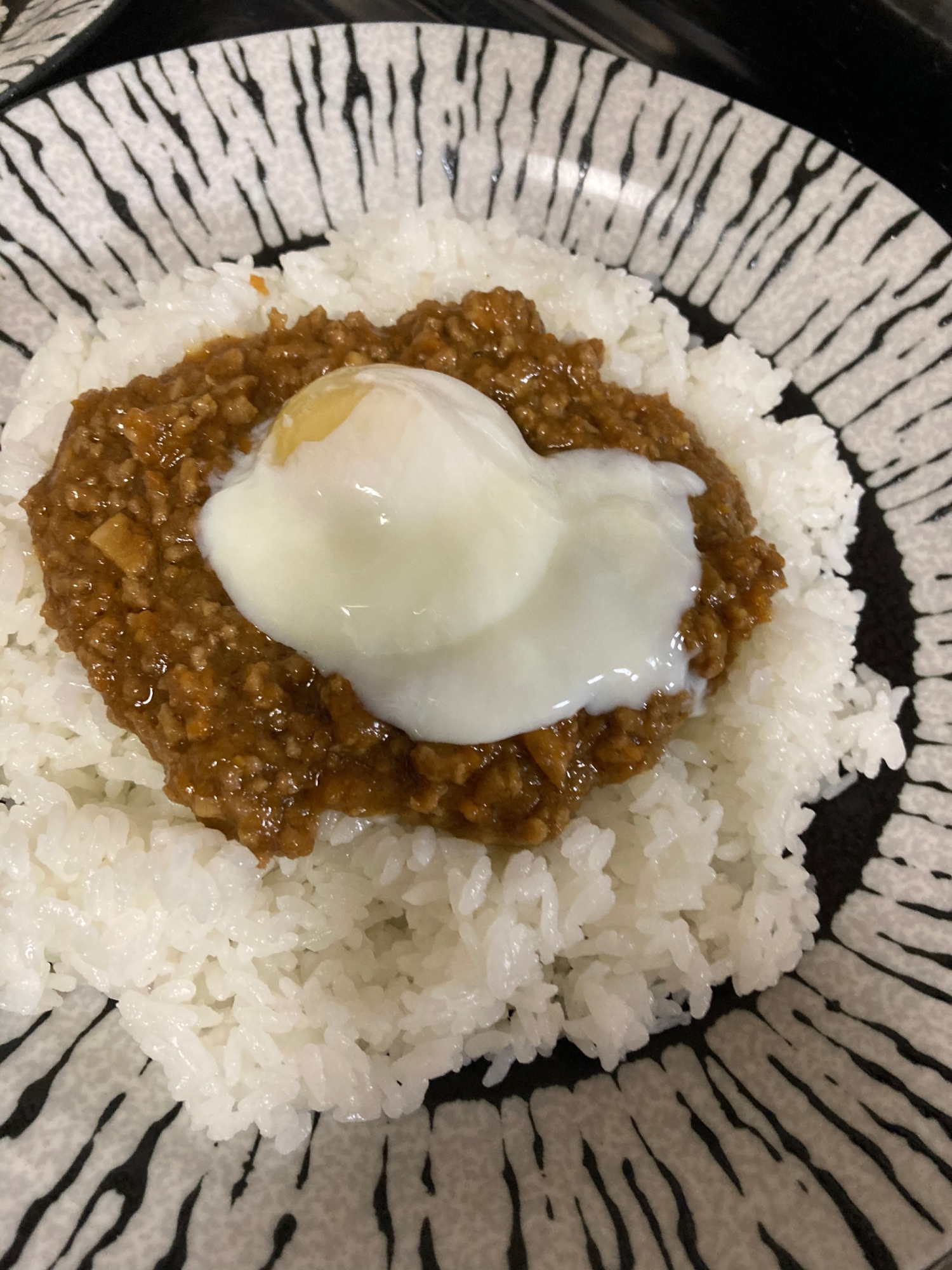 温玉のせフライパンでキーマカレー