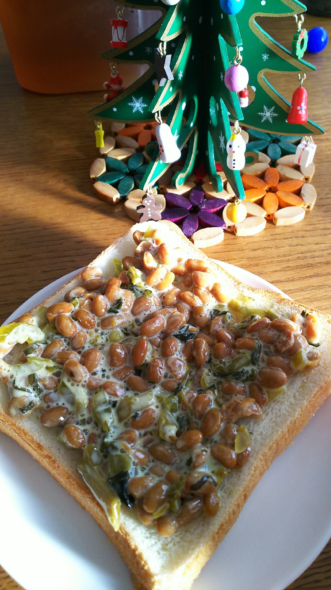 納豆&高菜のトースト