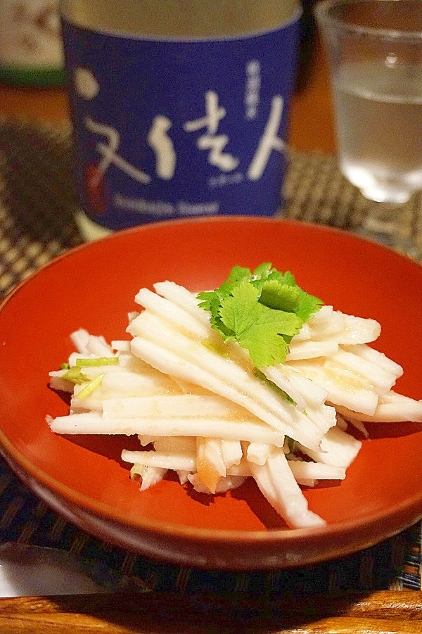 【岡山食材使用】長芋パクチー鱈子和え