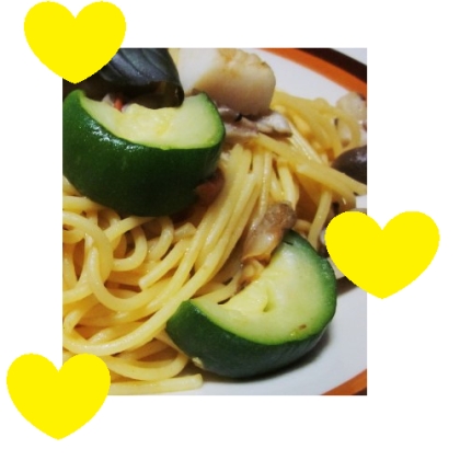 ズッキーニとエリンギのジェノベーゼパスタ