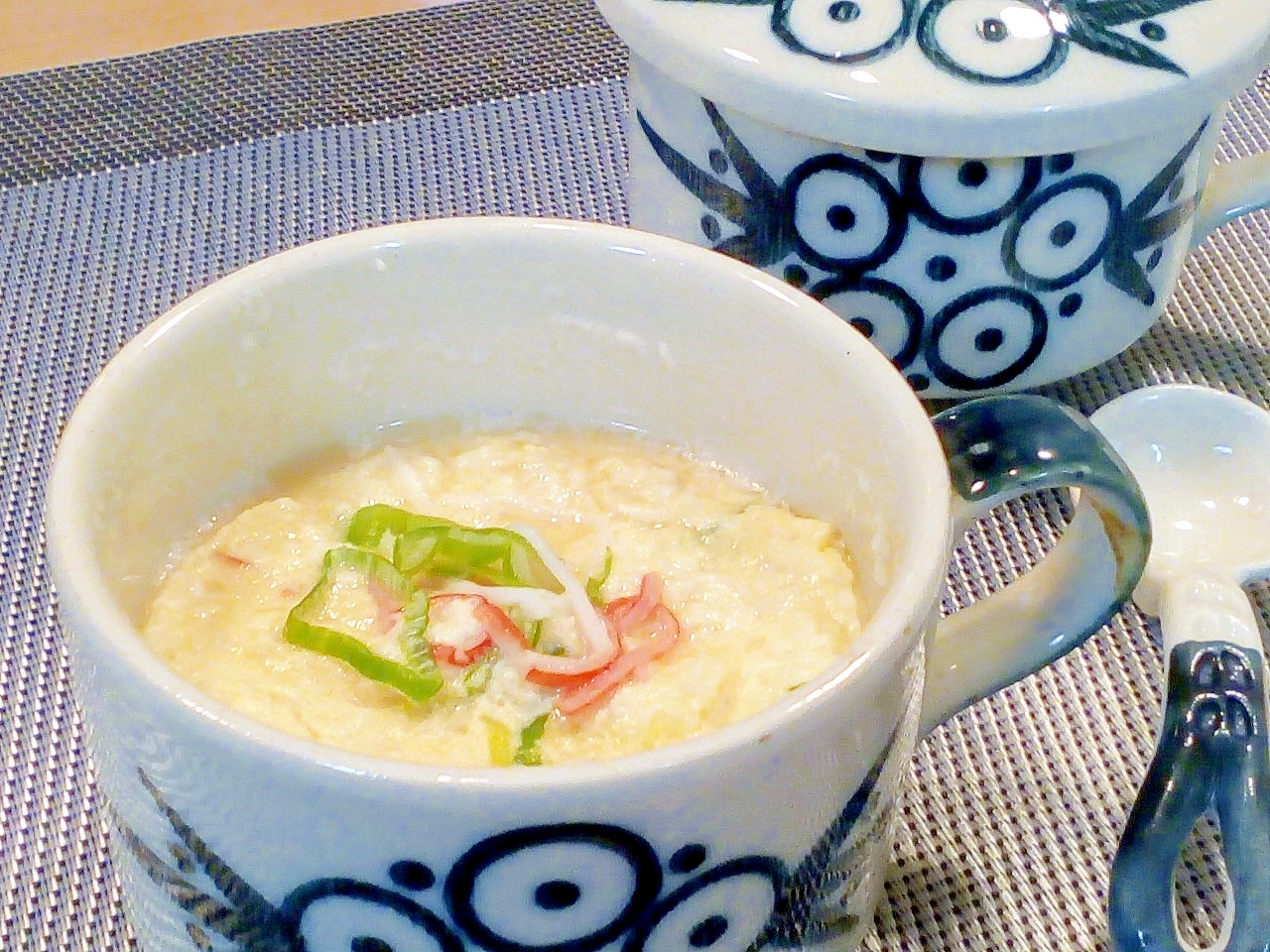 ♪レンジにおまかせ♡豆腐と卵のふんわり蒸し♪