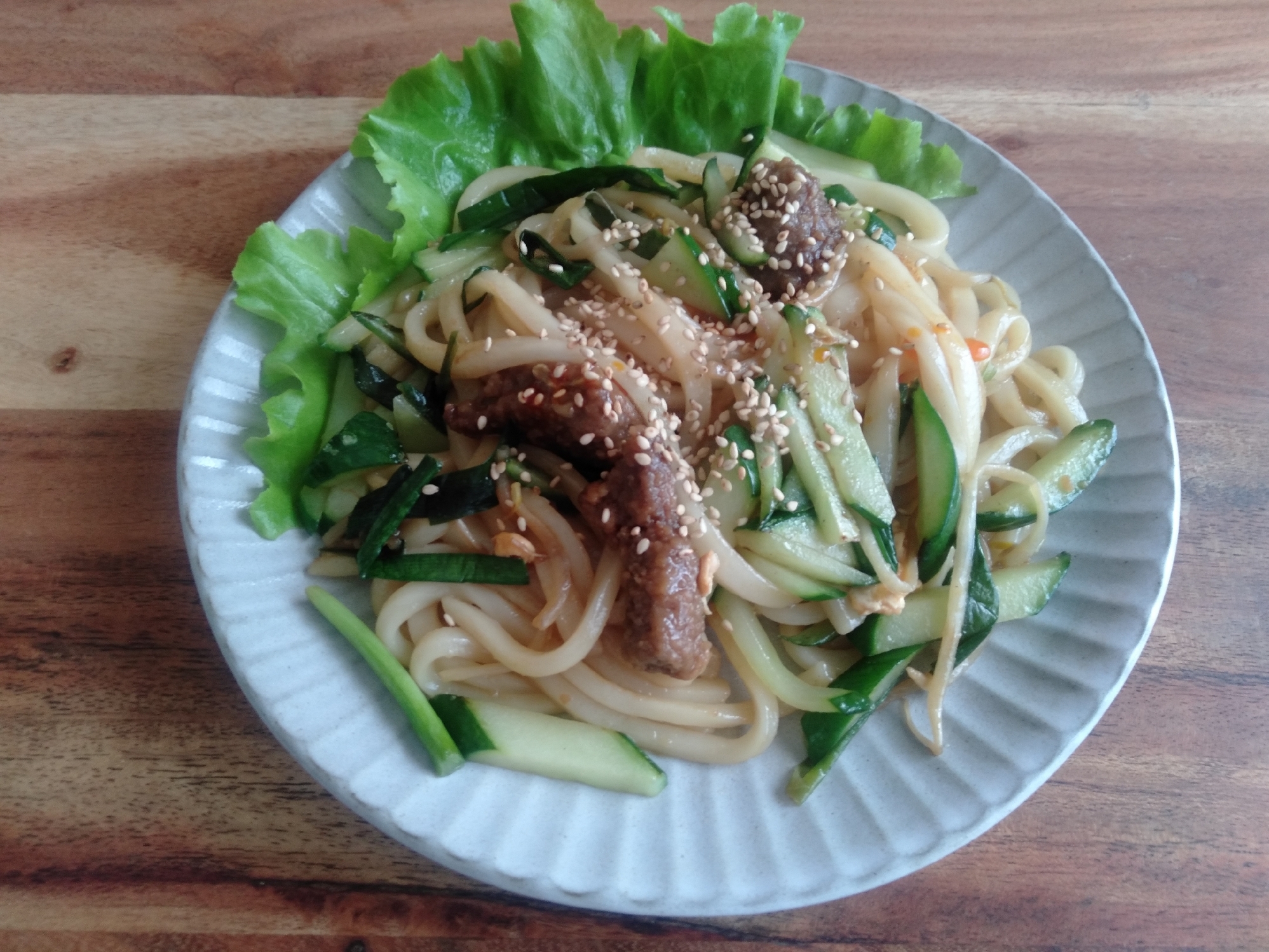 きゅうりのタレ焼きうどん