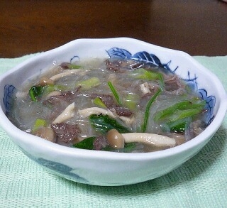 韓国風☆牛カルビ春雨スープ