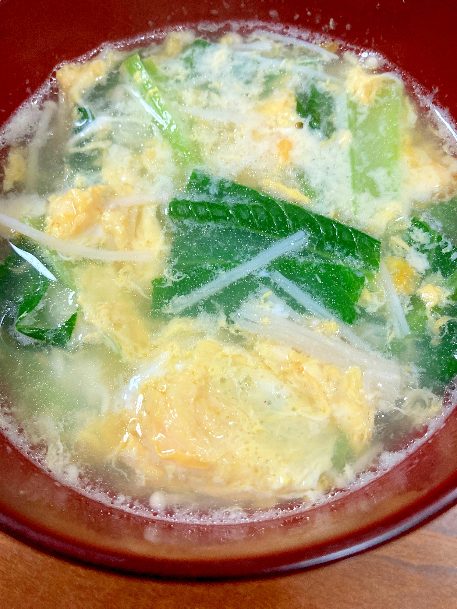 小松菜・えのきの卵スープ