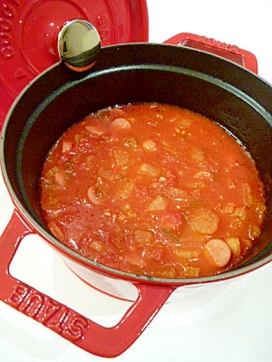 セロリ嫌いでも セロリとウインナーのトマトスープ レシピ 作り方 By まめもにお 楽天レシピ セロリ嫌いでも セロリとウインナーのトマトスープ レシピ 作り方 By まめもにお 楽天レシピ