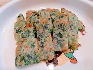 離乳食 納豆とほうれん草の手づかみお好み焼き レシピ 作り方 By みくんぽたろう 楽天レシピ