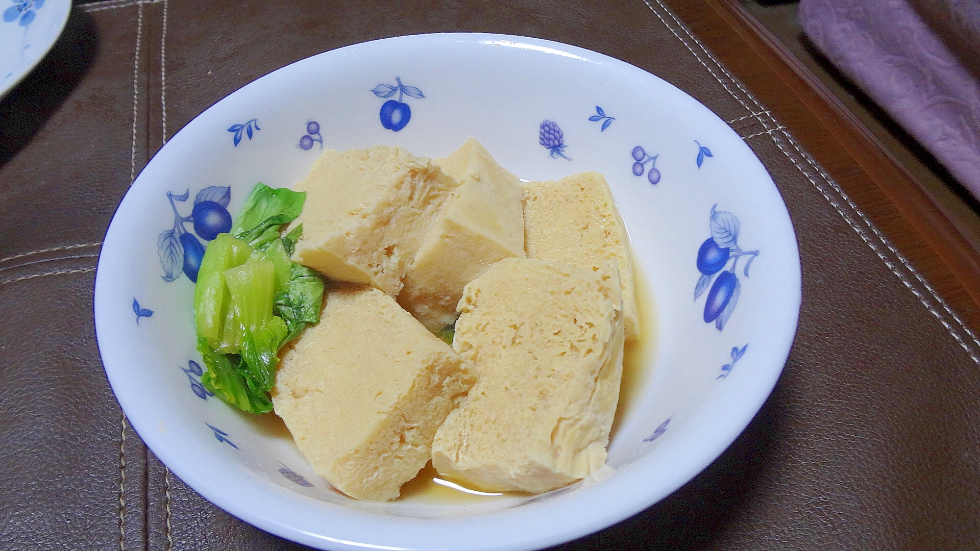 凍り豆腐と青梗菜の煮物