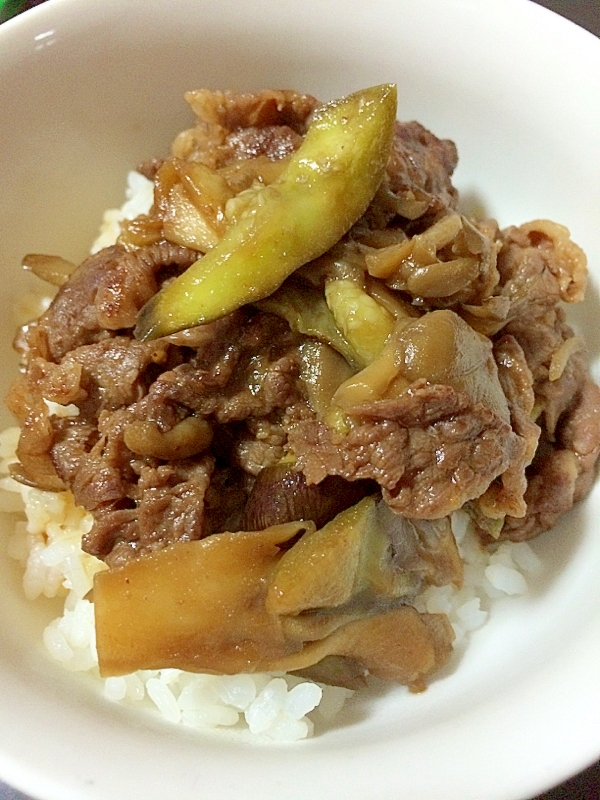 茄子＆舞茸の焼肉丼