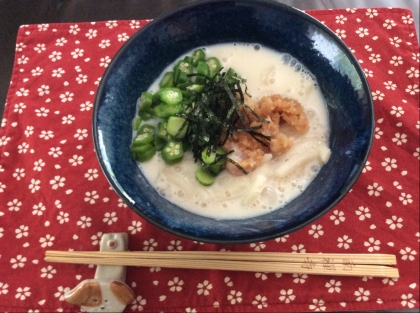 レンジで簡単♡豆乳たらこクリームうどん