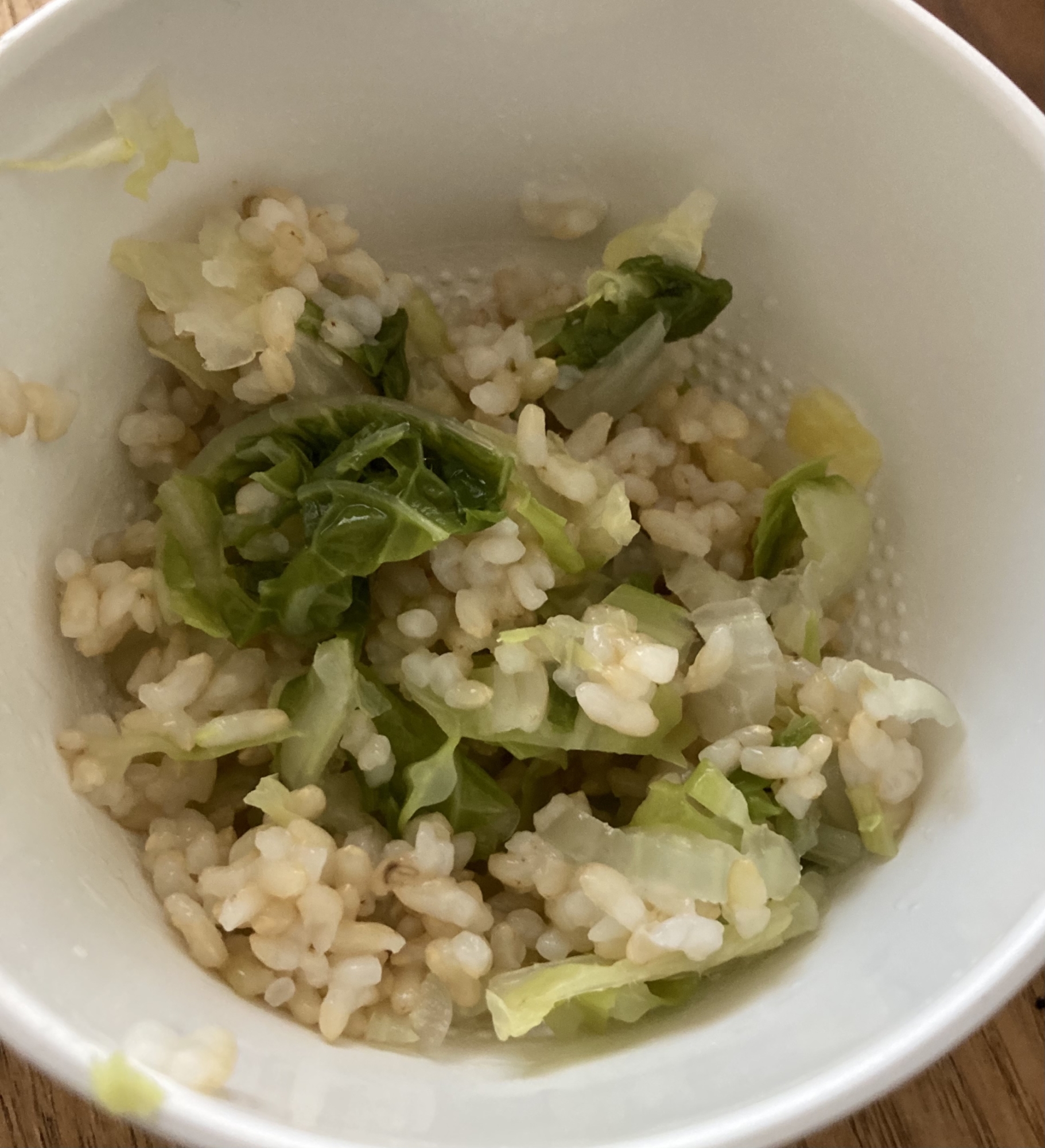 塩麹の白菜づけの玄米ご飯