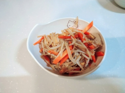 超激安♡おつまみ♡もやしと油揚げのピリ辛炒め