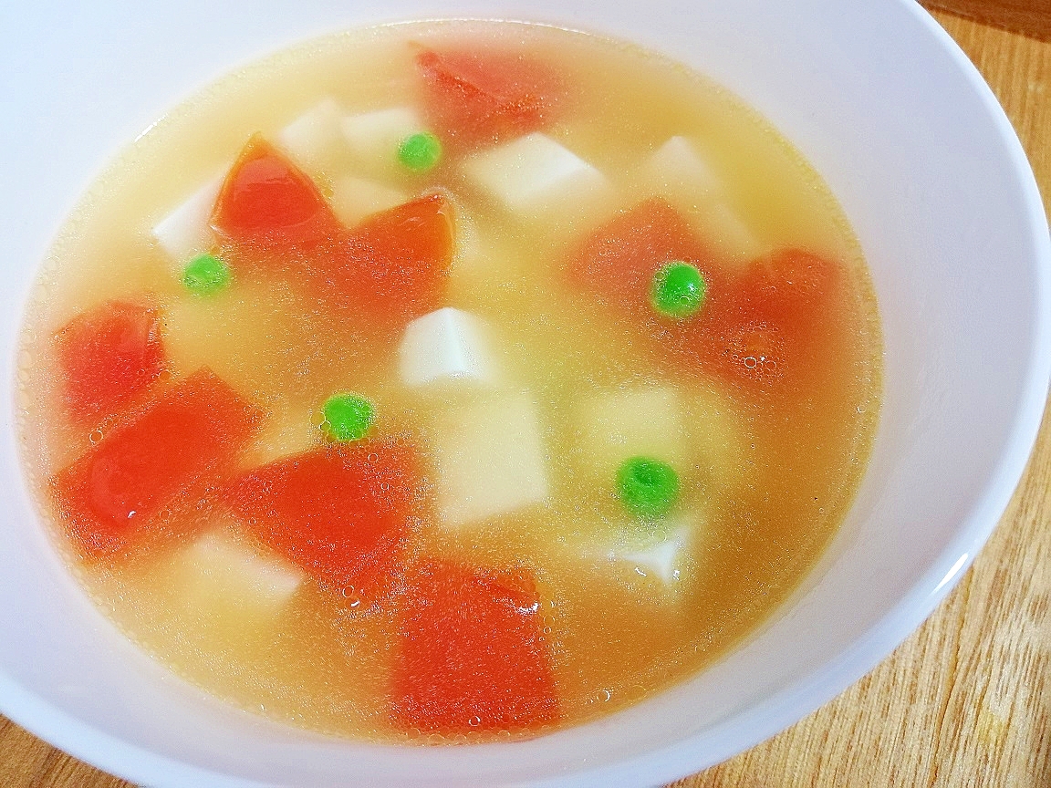 豆腐とトマトの中華スープ