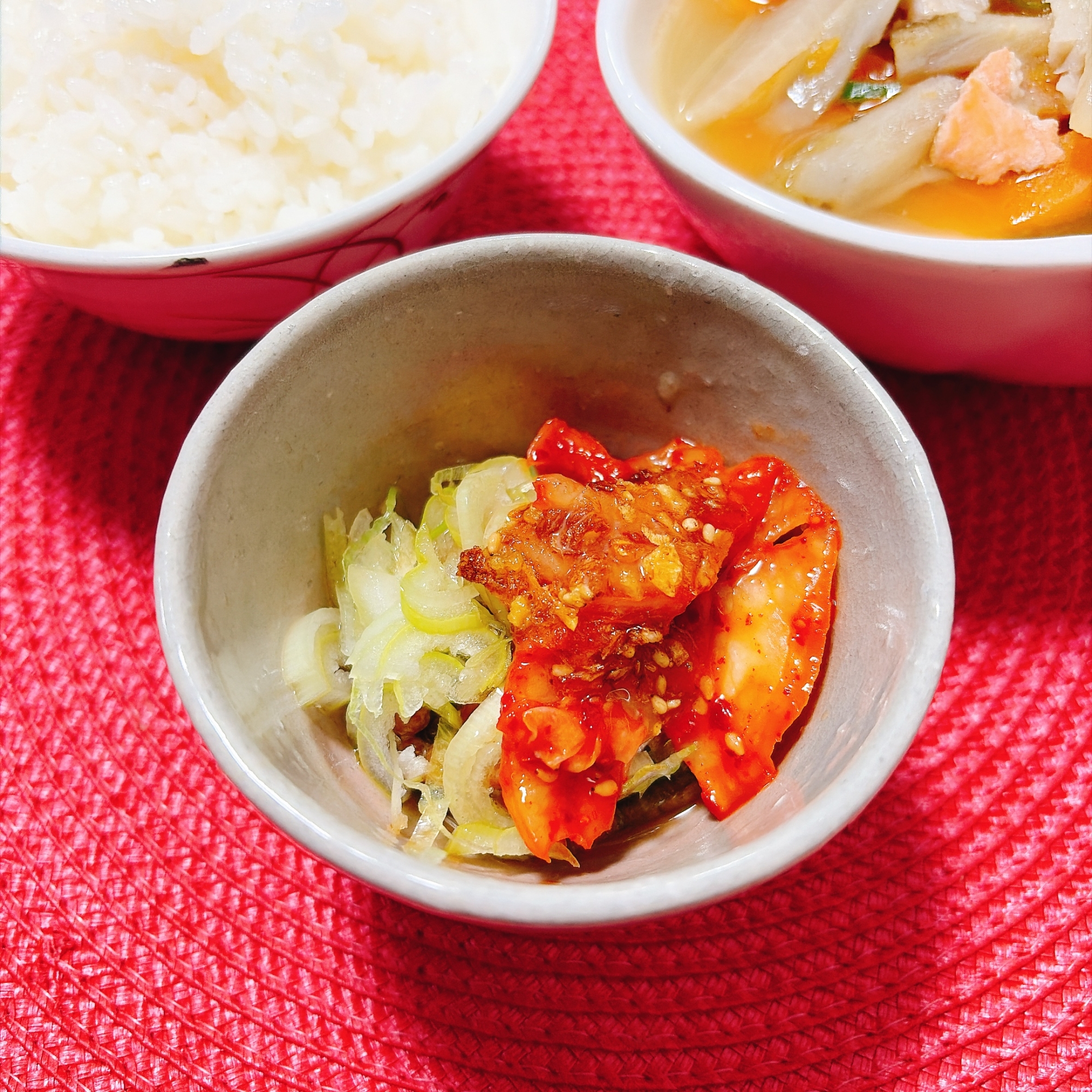 キムチ&たべるネギ油　納豆